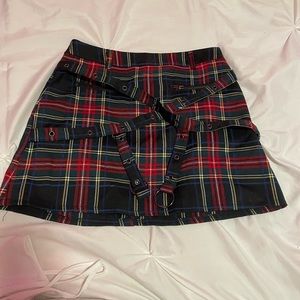 LF seek the label plaid skirt